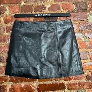 Calvin Klein Black Leather Mini Skirt